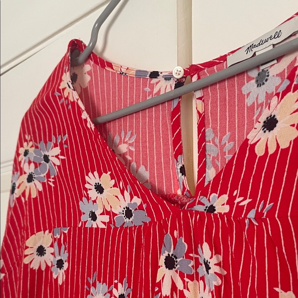 Madewell Floral Red Blouse - Picture 2 of 5